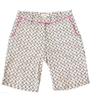 Lady Hagen Black & White Geometric Shorts Golf Size 10 Pockets Pink Trim